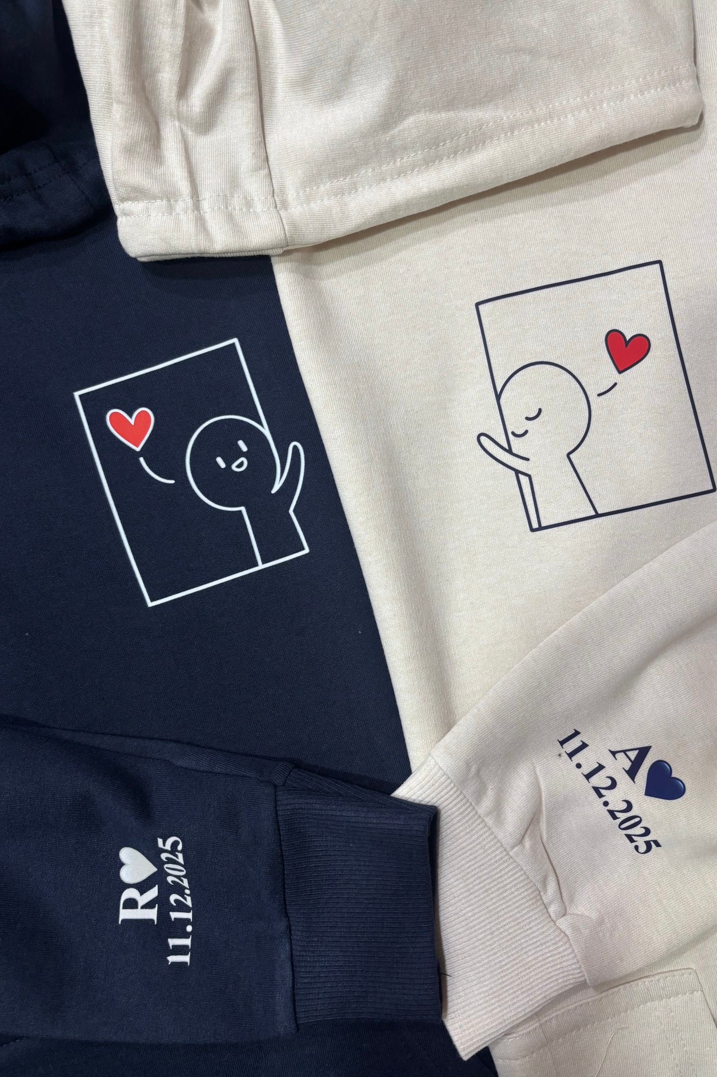 Matching Couple Hoodies (Front & Sleeves Printed)
