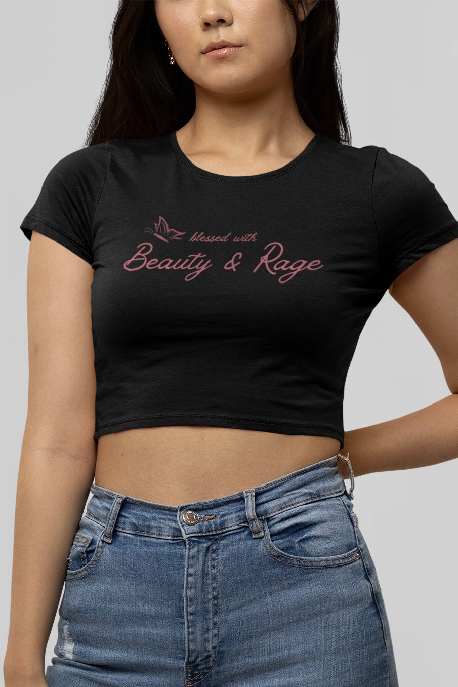 Blessed with Beauty and Rage Crop Top