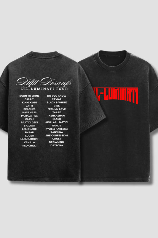 Diljit Dosanjh's Dil-Luminati Black Oversized t shirt