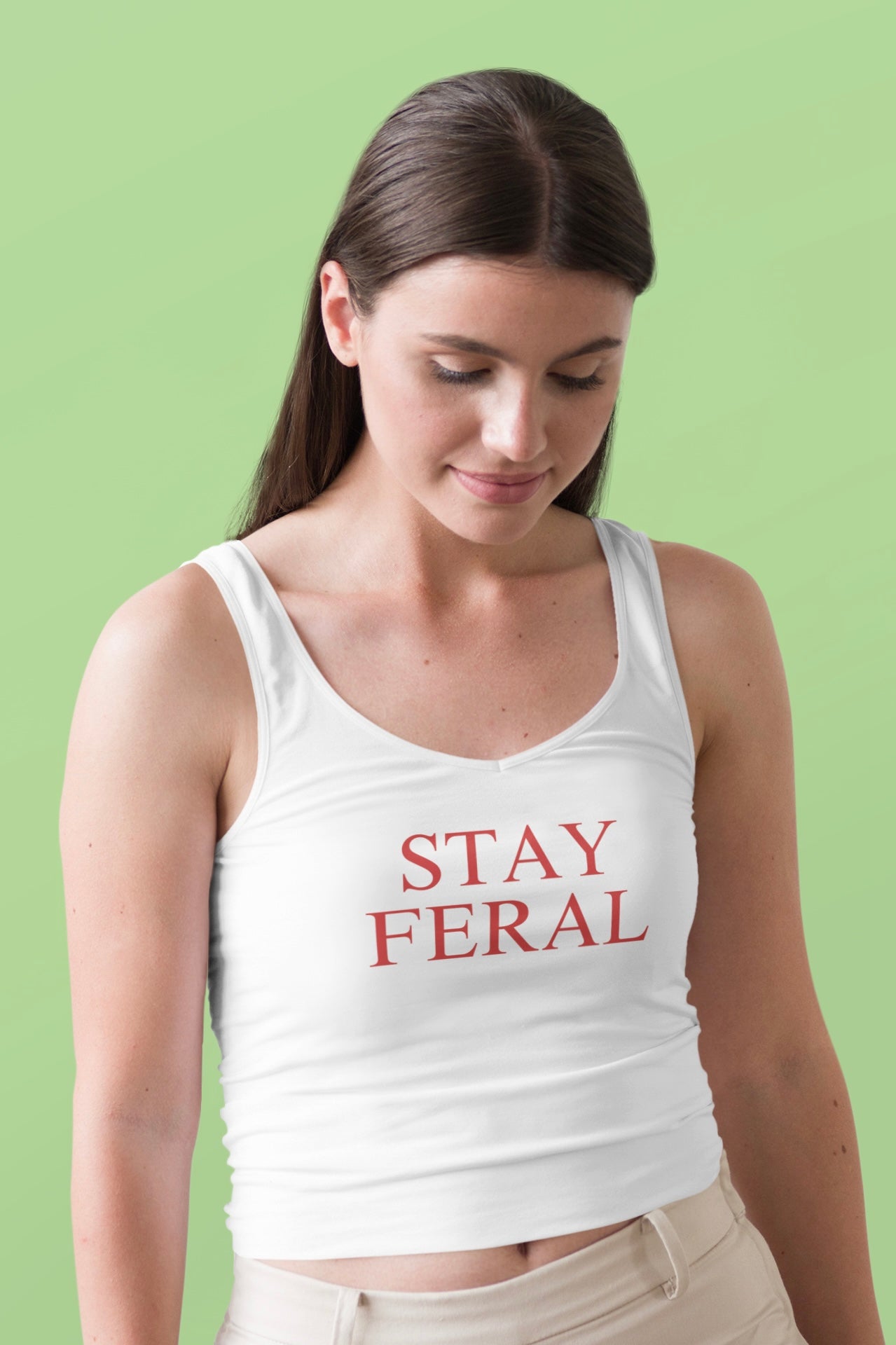 Stay Feral Crop Tank Top (Rebel Kid Apoorva Inspired)