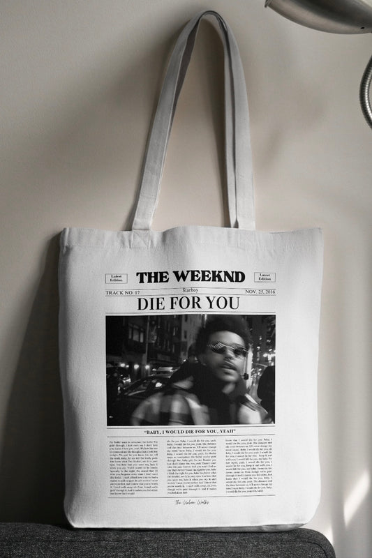 The Weeknd Die For You White Tote Bag