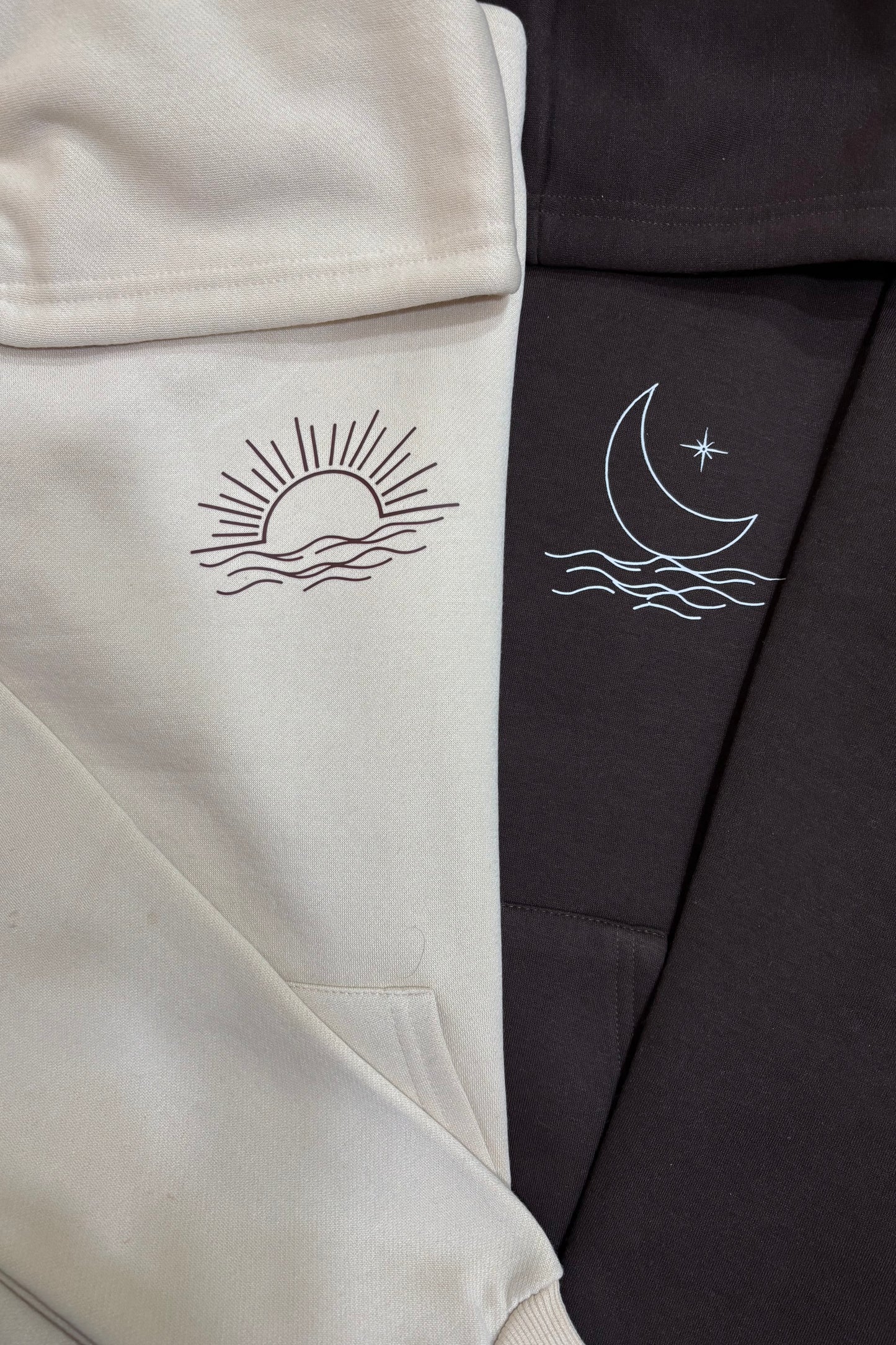 2 Pack: Sun and Moon Couple Hoodies (350 GSM Hoodies)
