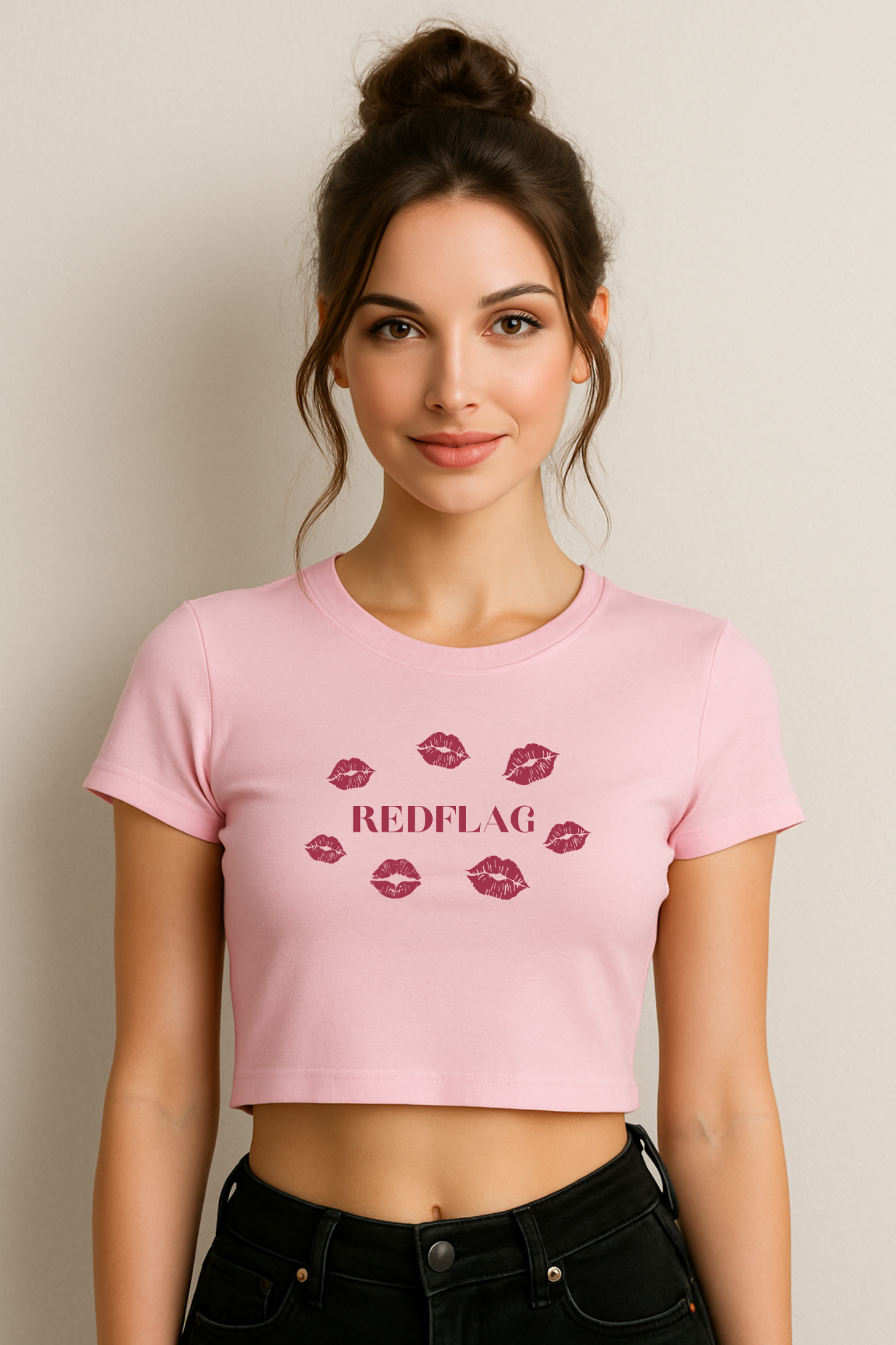 Red Flag (Kisses) Women Crop Top