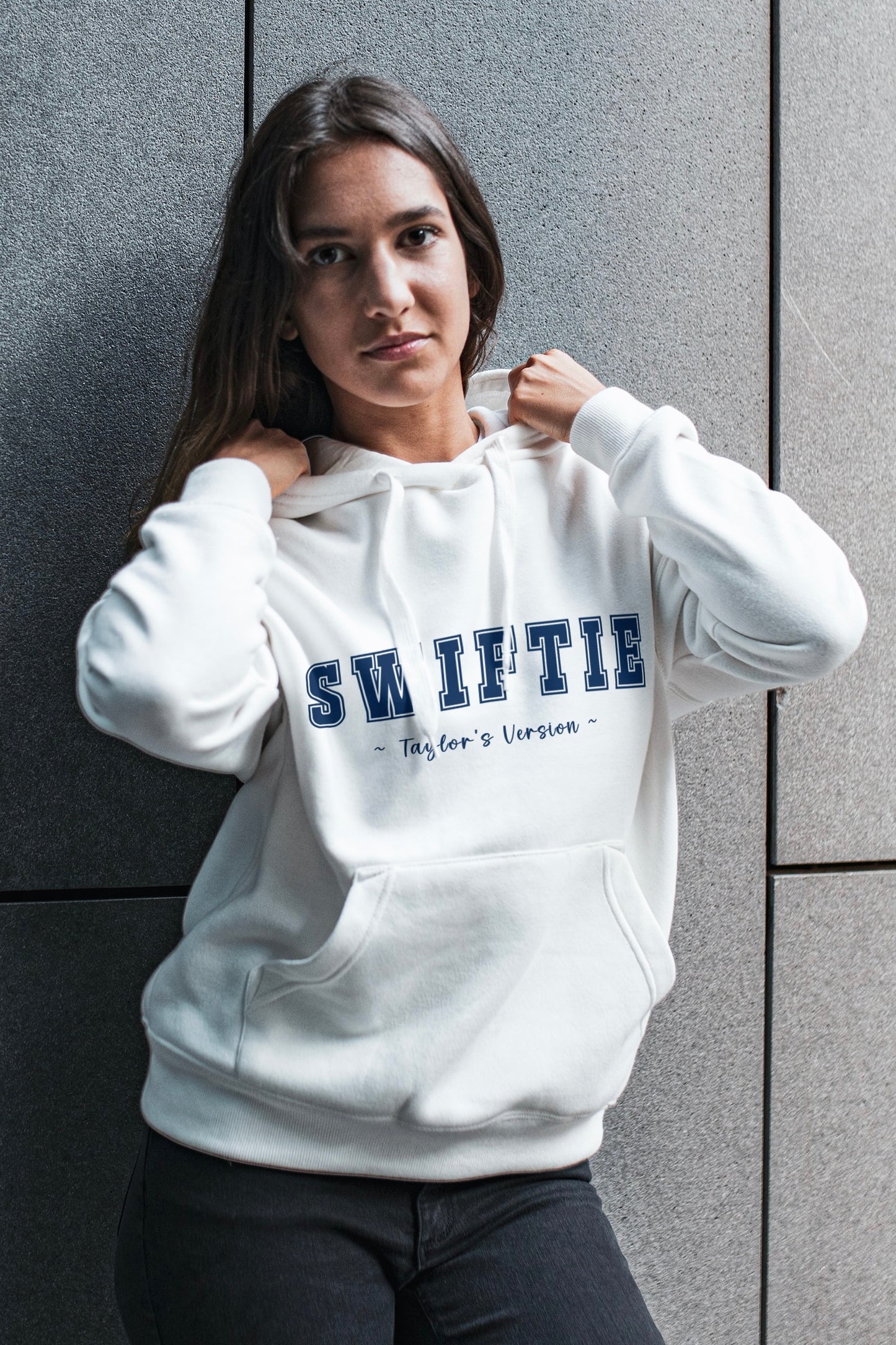 Swiftie Graphic Printed Unisex White Hooded Sweatshirt