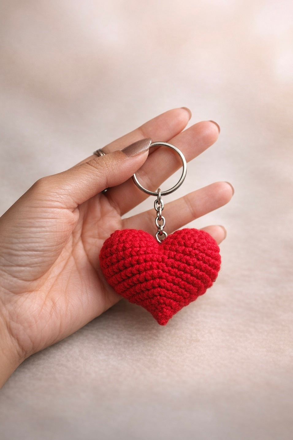Crochet Heart KeyChain