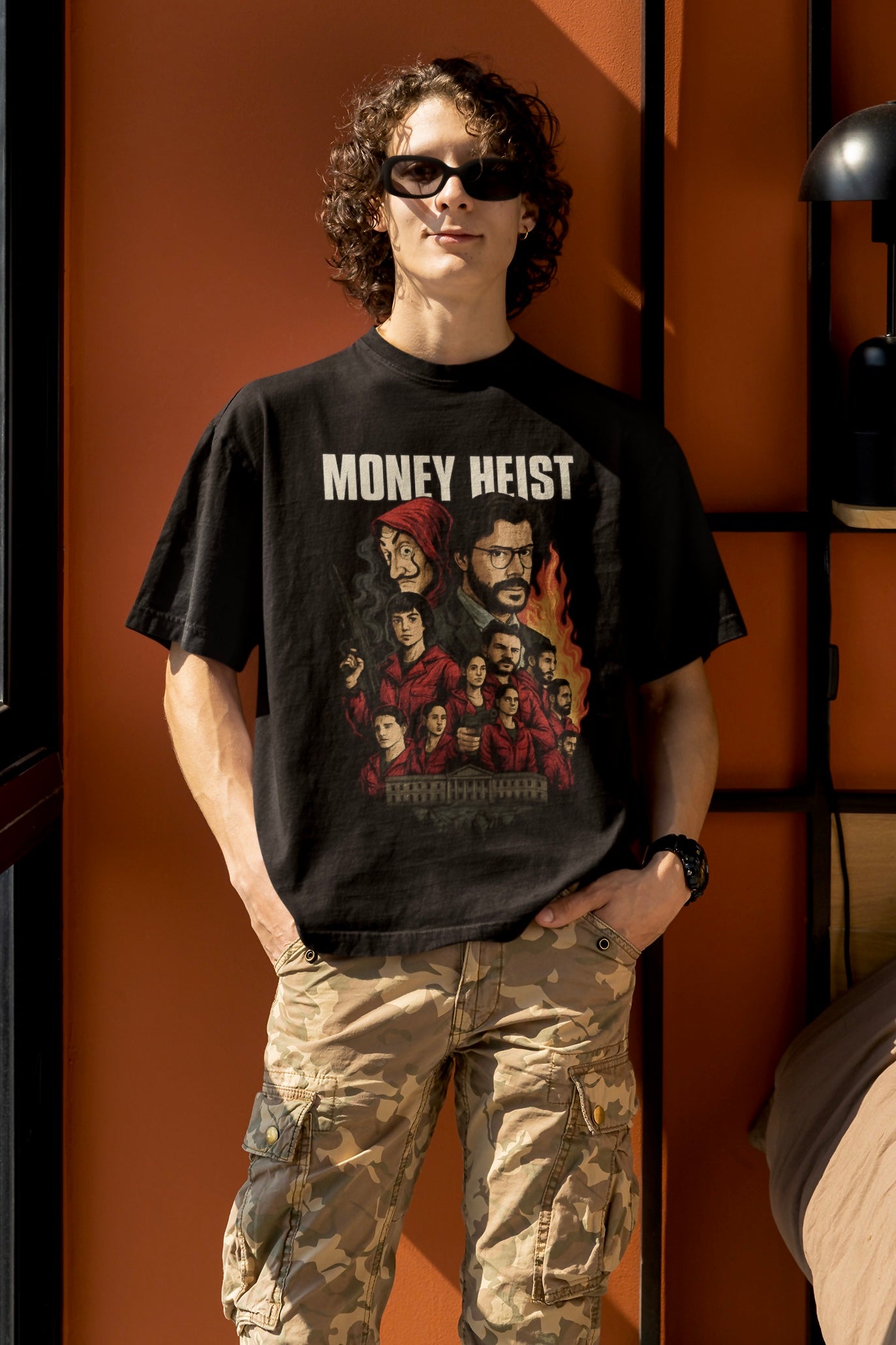 Money Heist Inspired Graphic Printed Unisex Oversized T-shirt