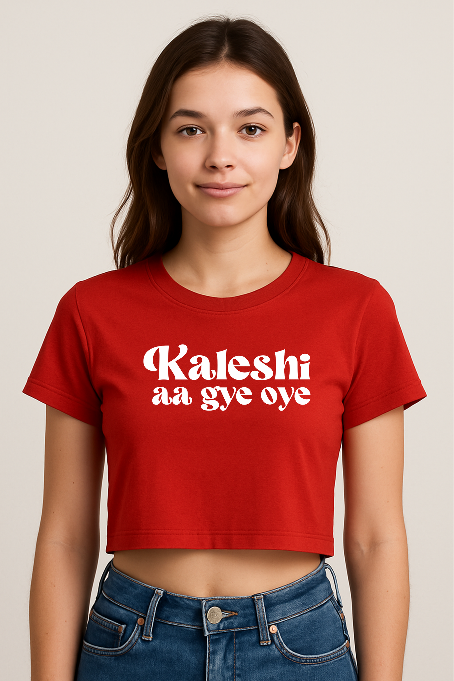 Kaleshi Aa Gye Oye Women Crop Top