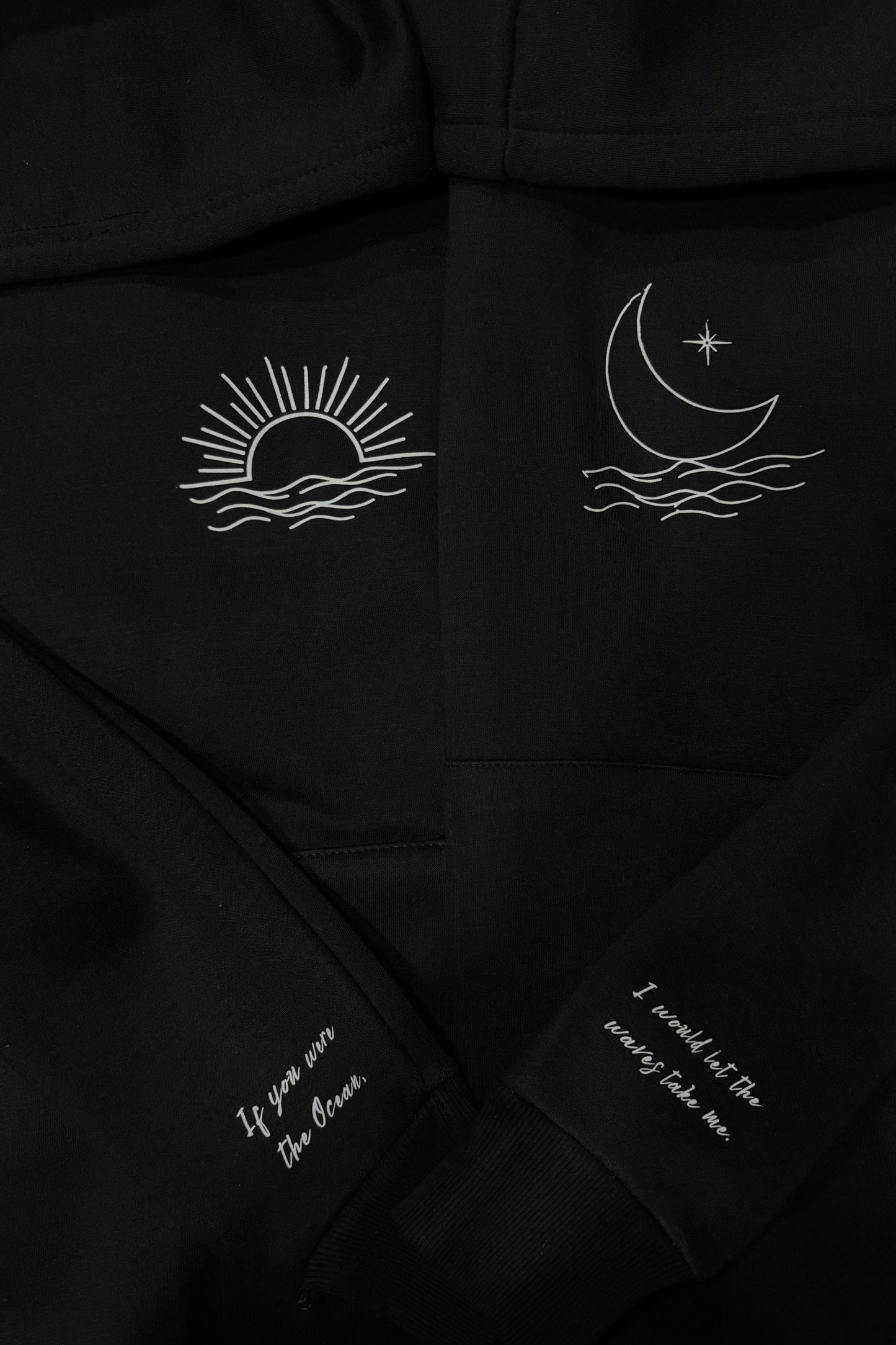 2 Pack: Sun & Moon Couple Matching Hoodies with sleeves printed (350 GSM)