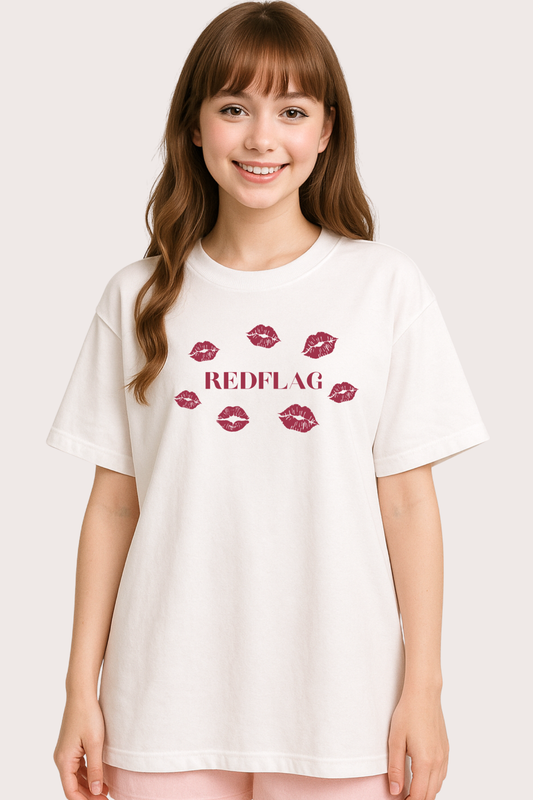 Red Flag Aesthetic Oversized T-Shirt