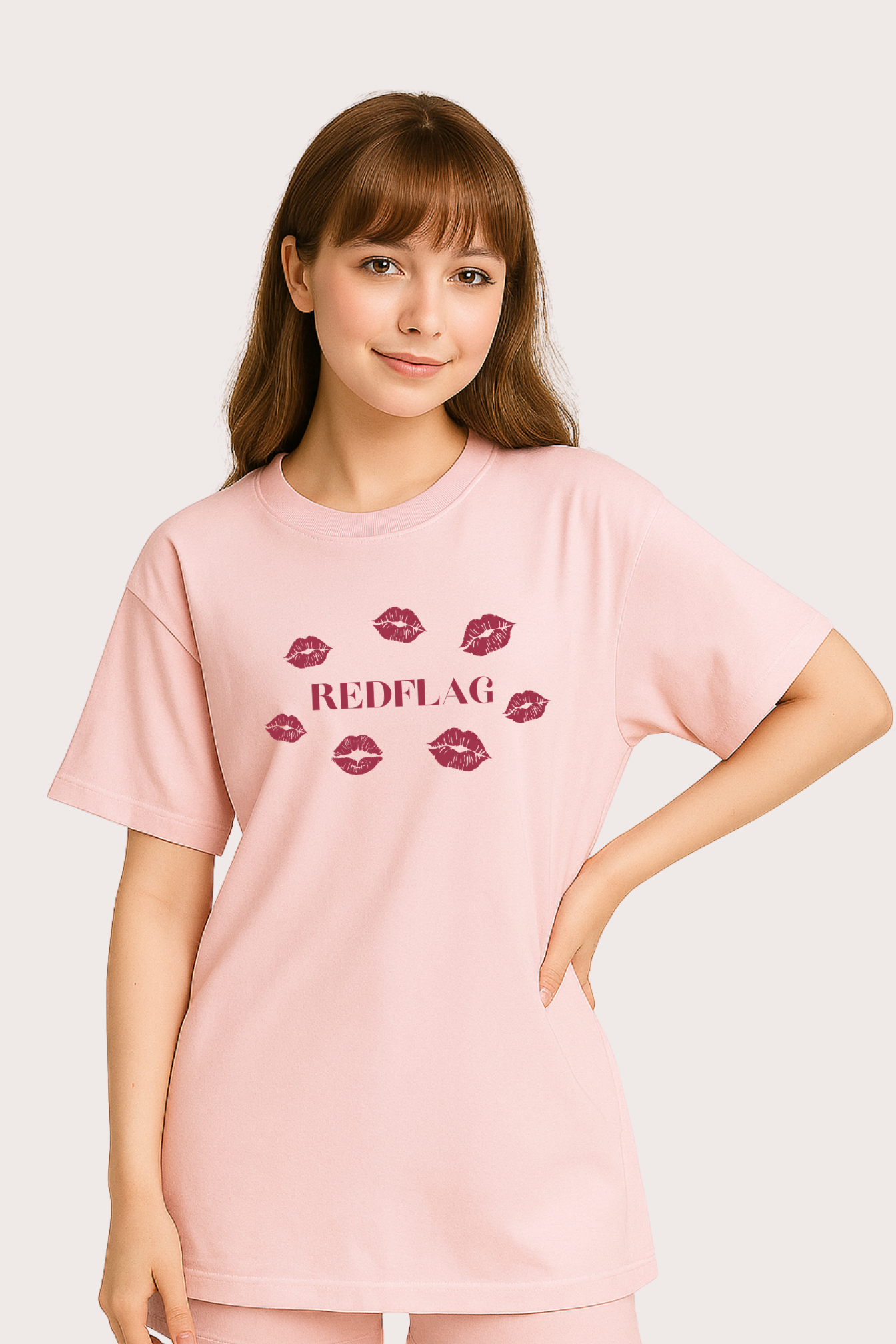 Red Flag Aesthetic Oversized T-Shirt