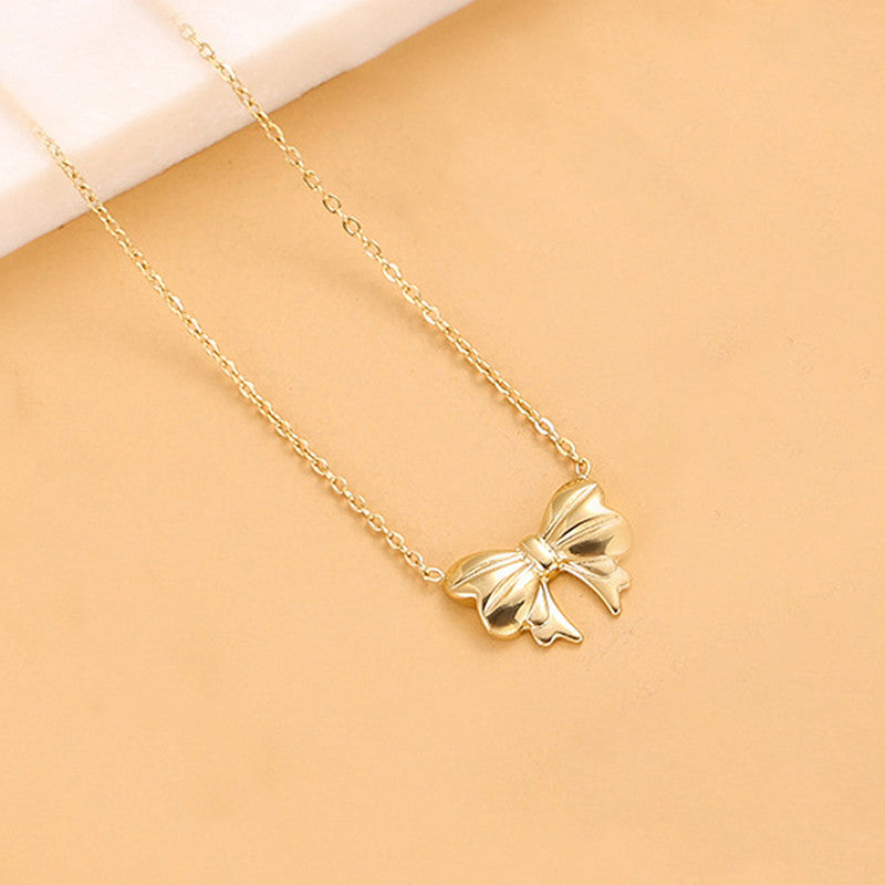 Gold Anti-Tarnish Bow Pendant