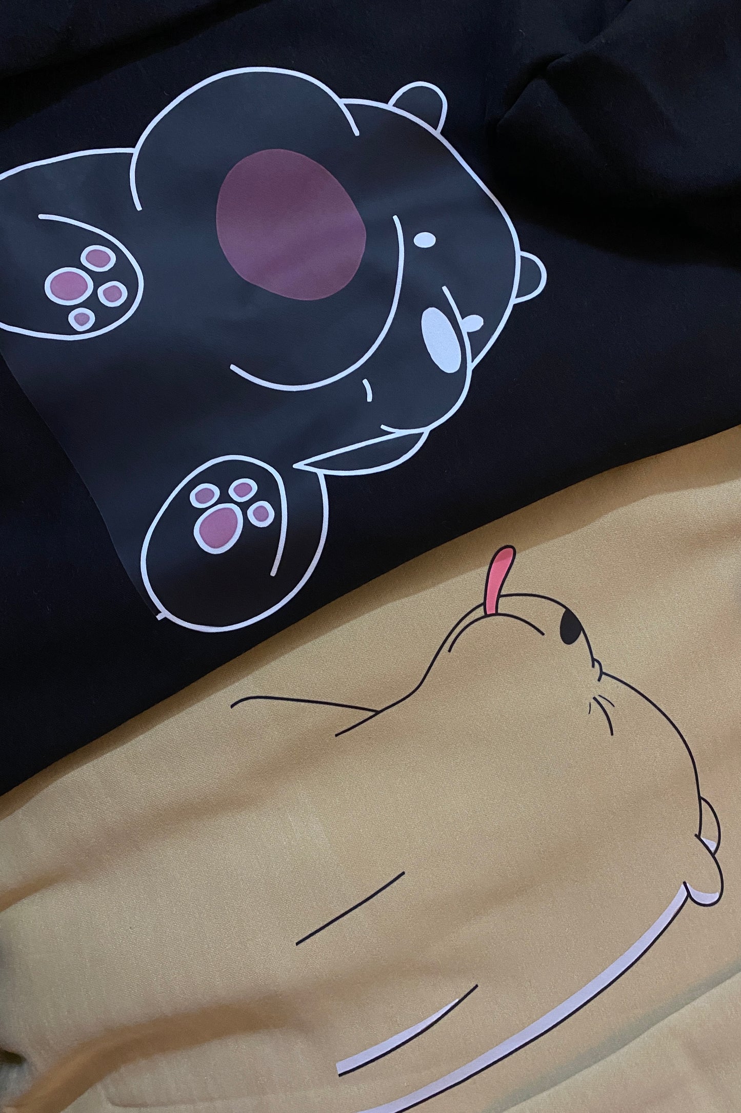 Pack of 2: Teasing Panda (We Three Bare Bears) Matching Hoodies (Back-Side Printed) (350 GSM)