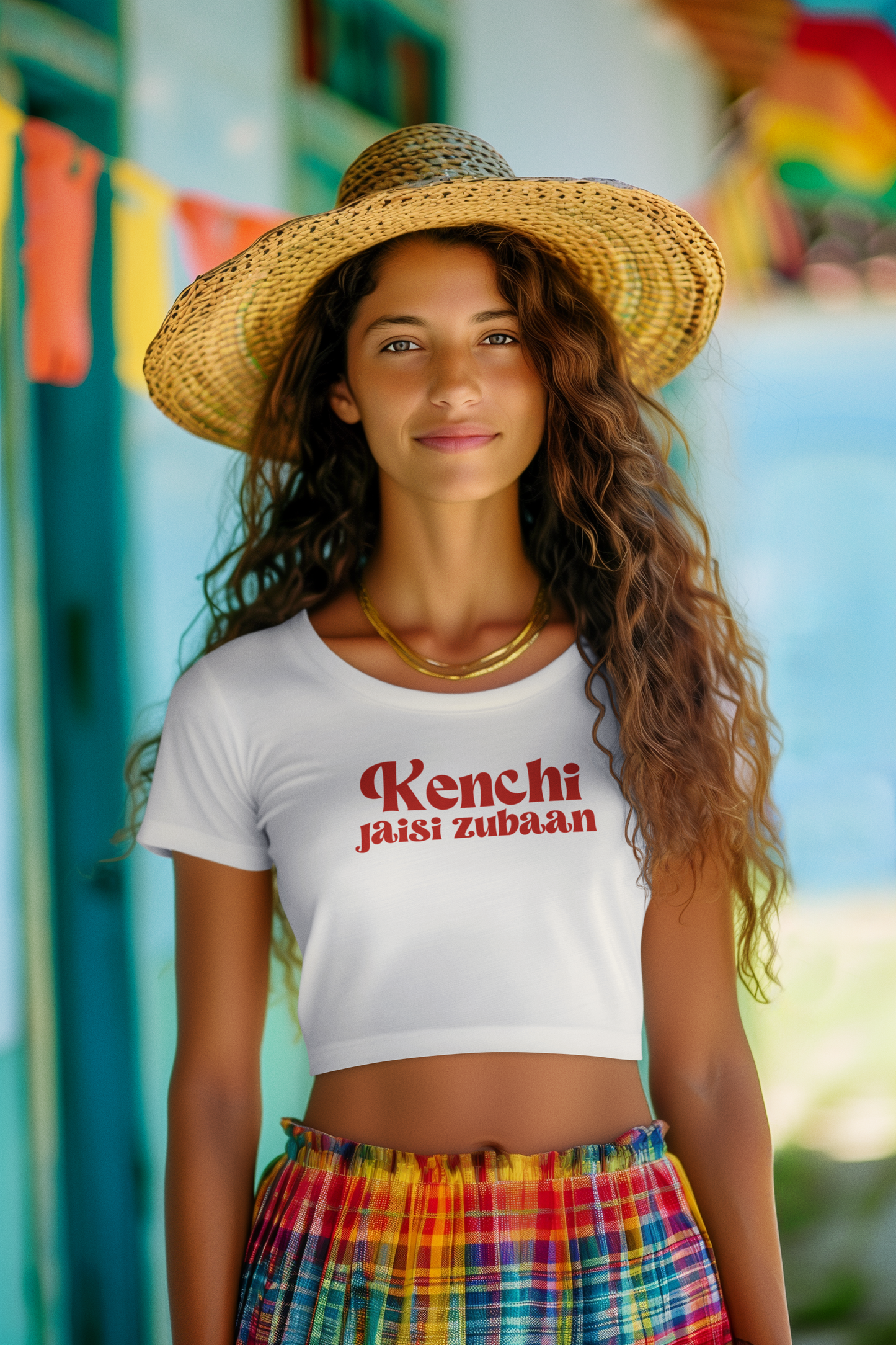 Kenchi Jaisi Zubaan Crop T-shirt (Woman's Crop Top)