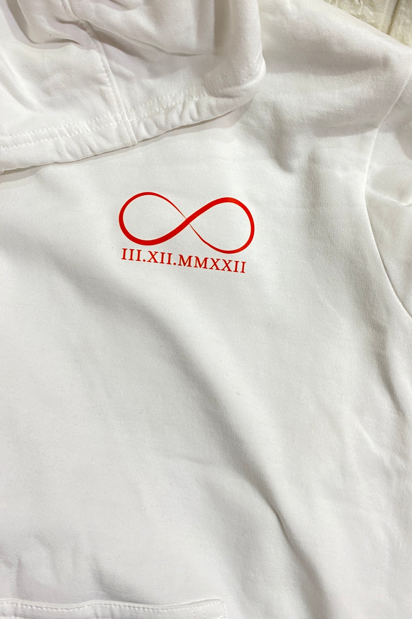 Infinity Loop with Roman Date Printed Couple Hoodies