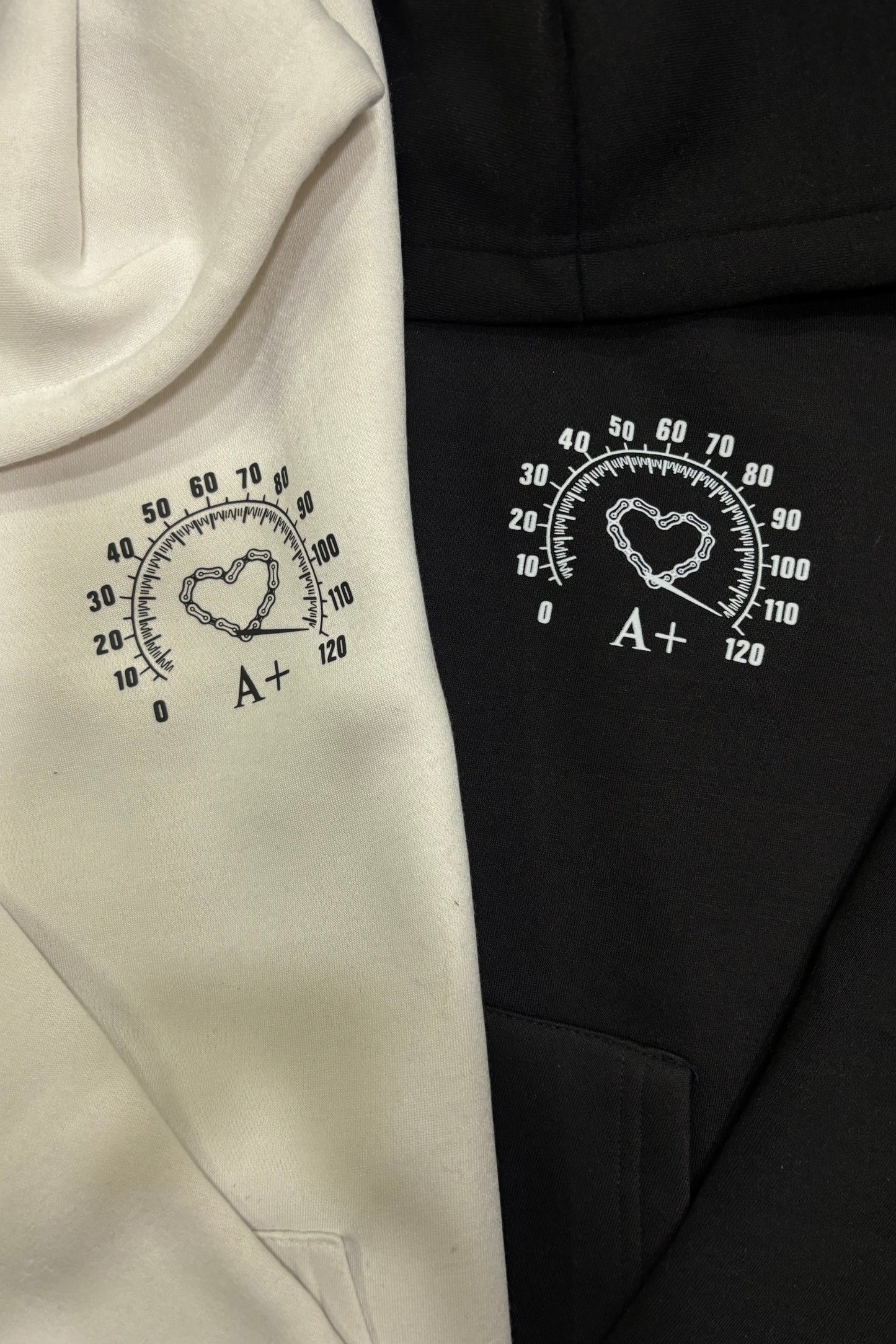 Pack of 2: Lovemeter Front Side Printed Couple Matching Hoodies (350 GSM)