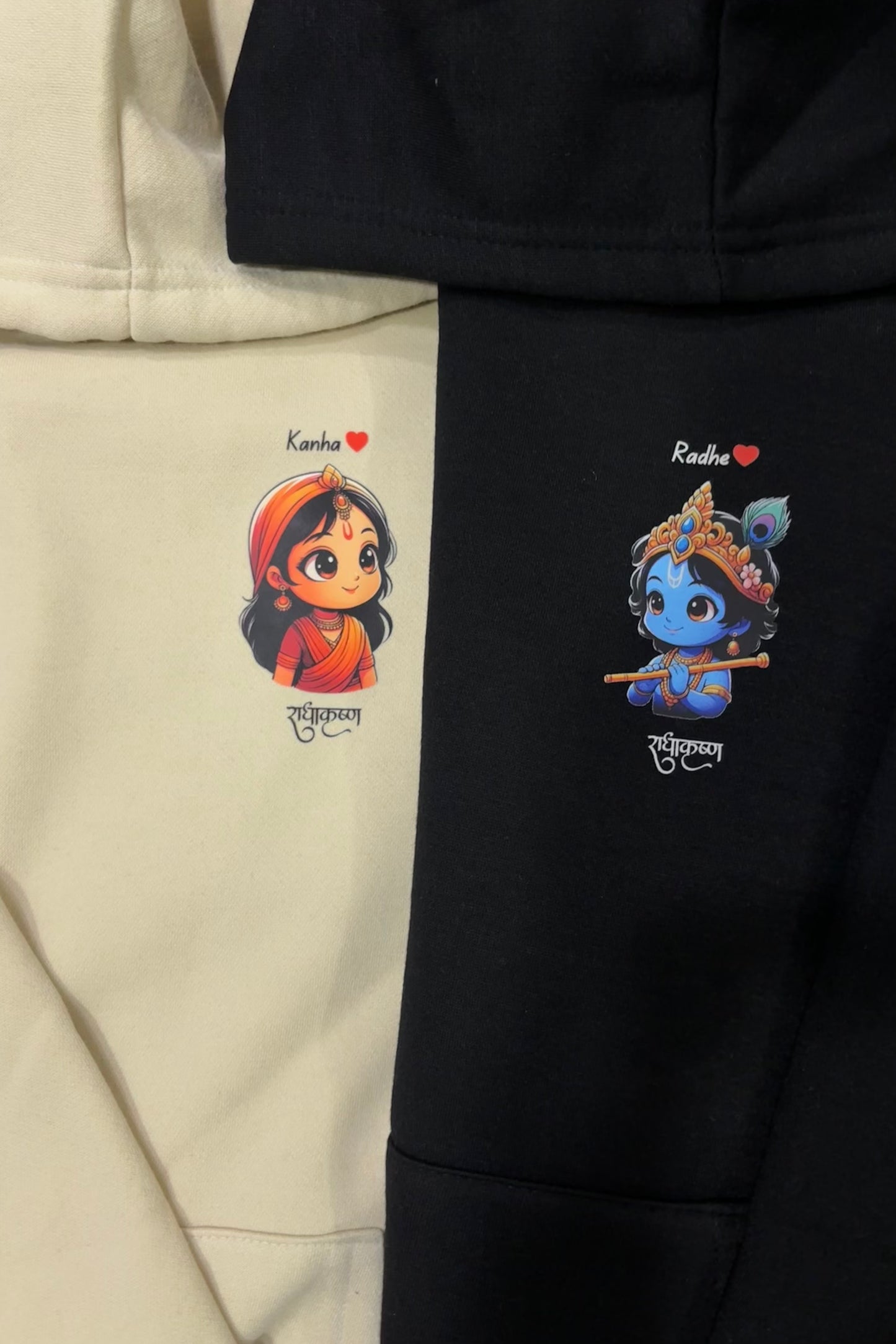 2 Pack: Radha Krishna Matching Hoodies (350 GSM)
