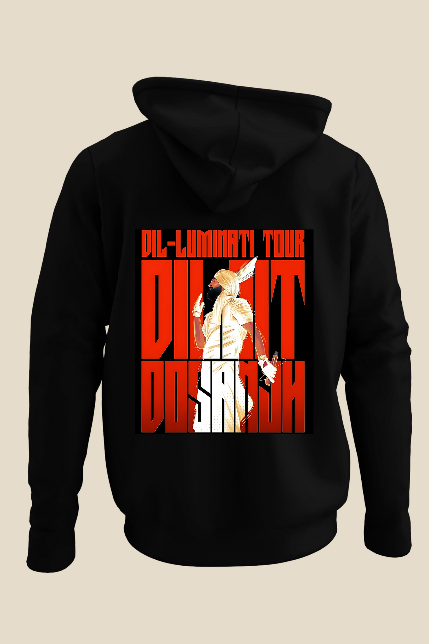 Dil-Luminati Tour Unisex Black hoodie (Back side printed only)