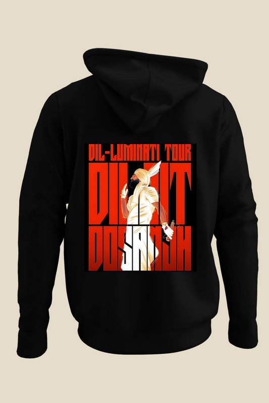 Dil-Luminati Tour Unisex Black hoodie (Back side printed only)