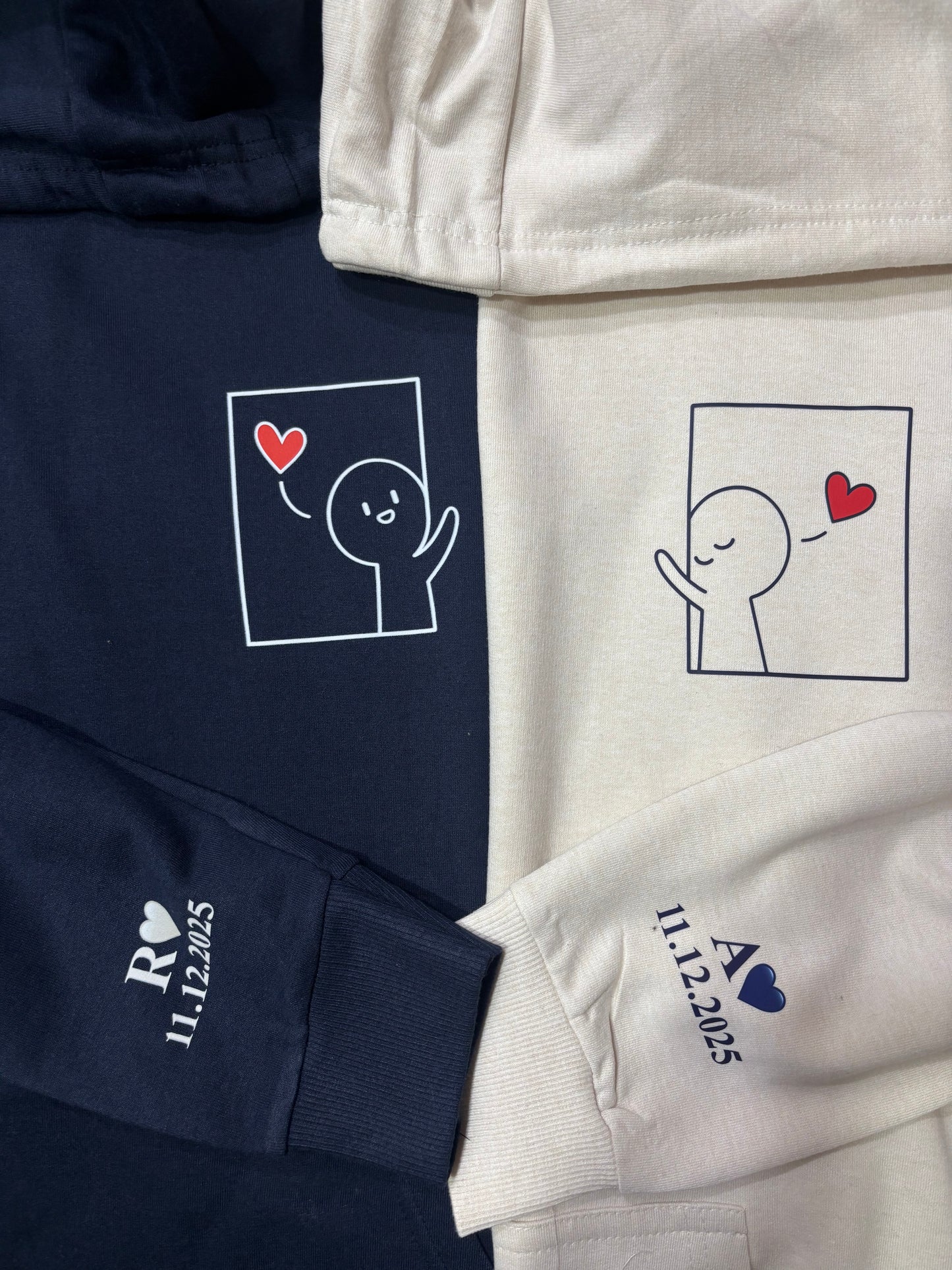 Cutesy Front and Custom Sleeves Printed Hoodies