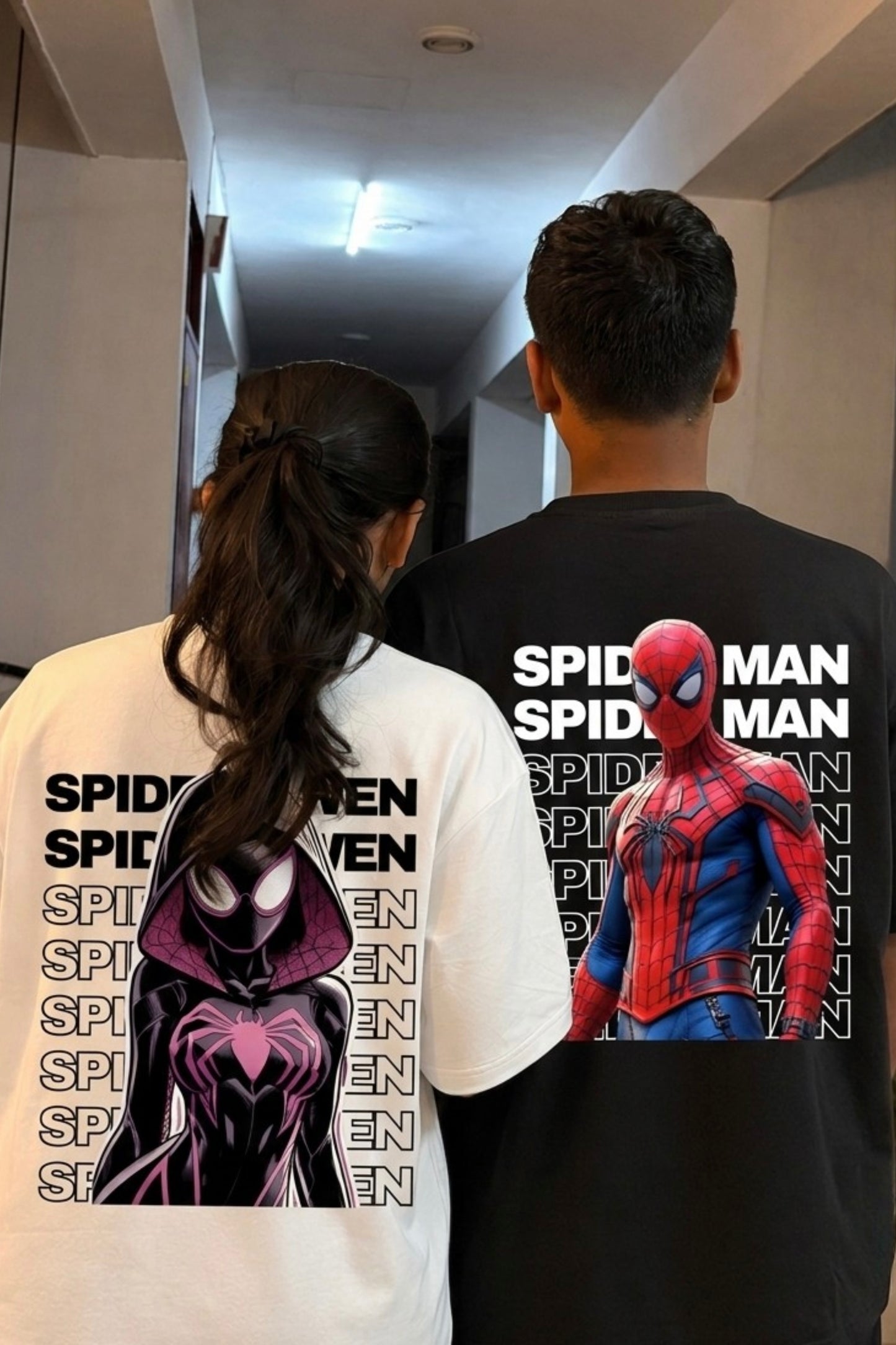 Pack of 2: Spider Man & Spider Gwen Oversized T-shirts