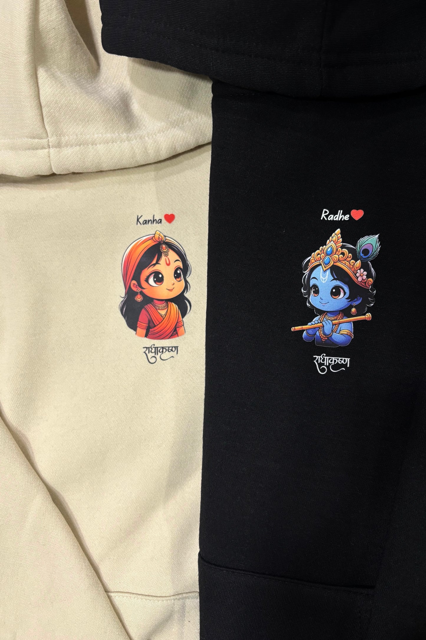2 Pack: Radha Krishna Matching Hoodies (350 GSM)
