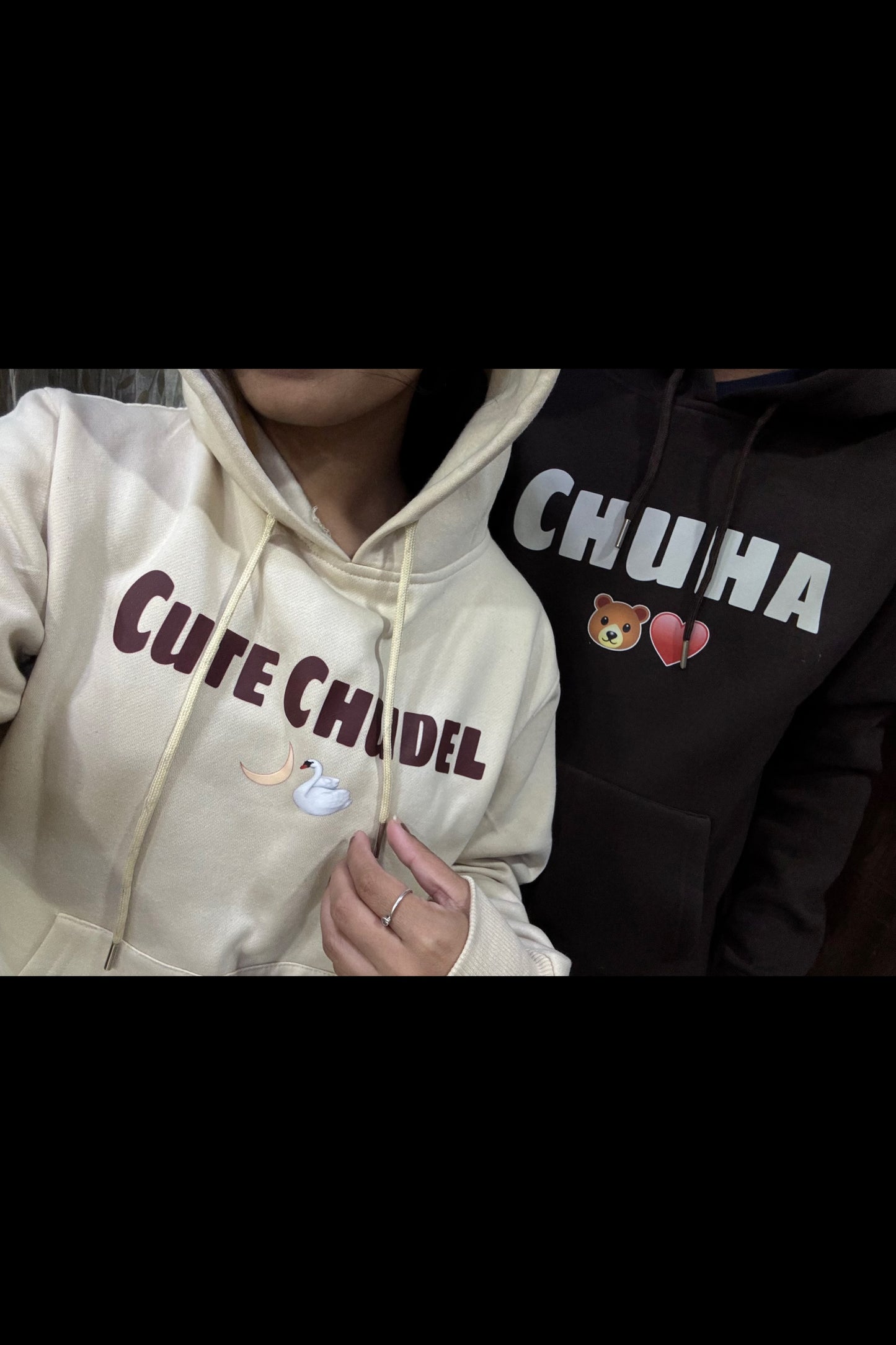 2 Pack: Cute Chudel, Chuha Couple Hoodies (350 GSM)