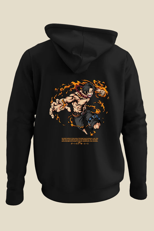 ACE Flame (One Piece) Unisex Hoodie (Back Side Printed)