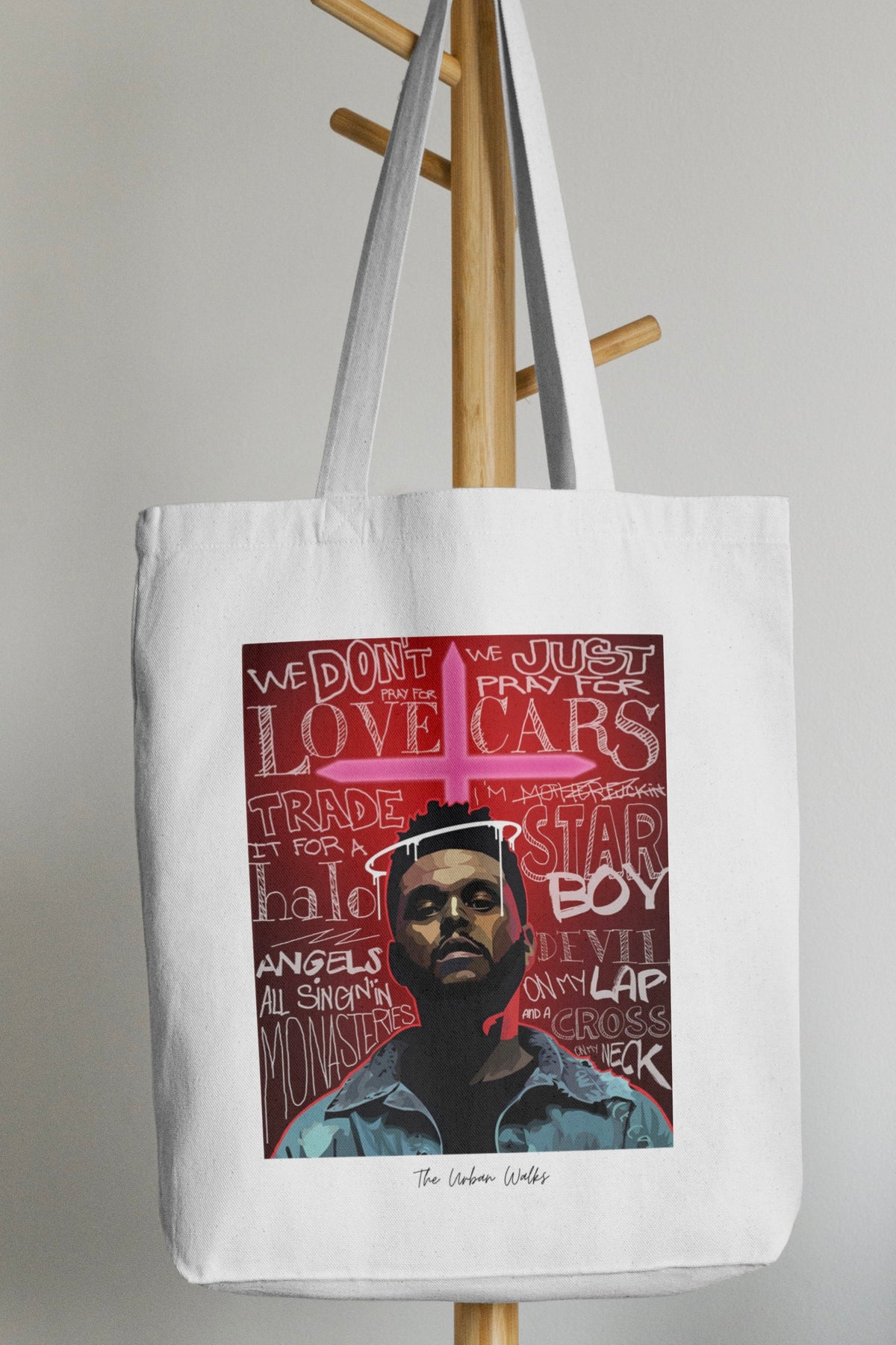 The Weeknd Wallet The Weeknd Aesthetic White Tote Bag with Zipper – The Urban Walks