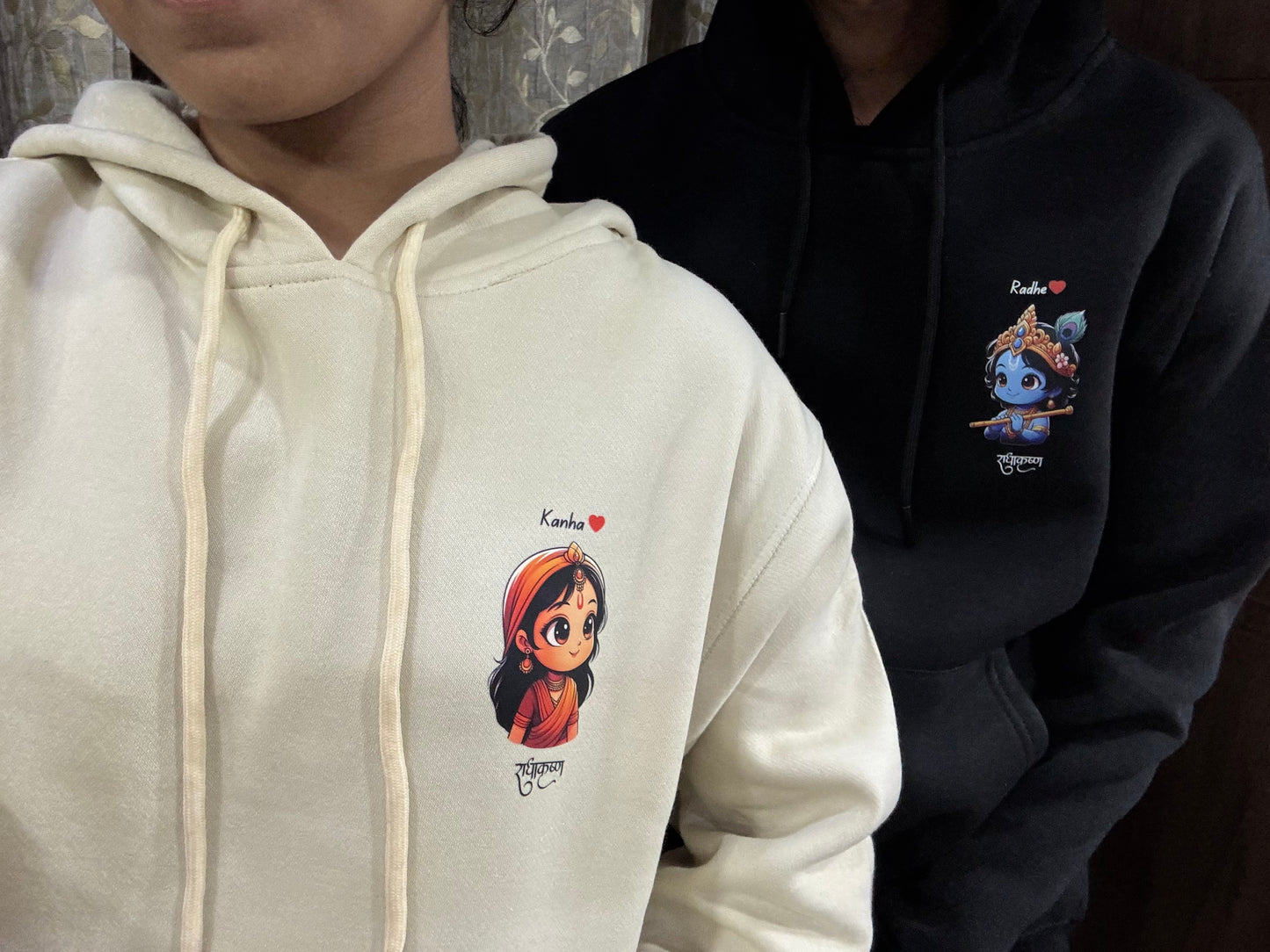 2 Pack: Radha Krishna Matching Hoodies (350 GSM)
