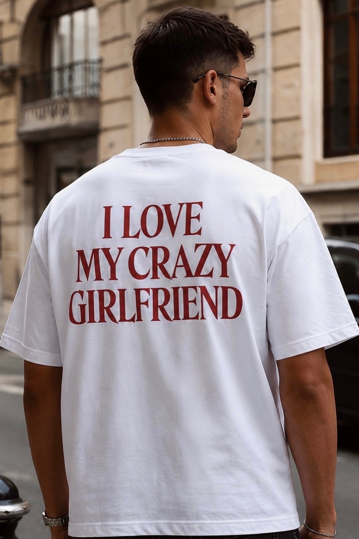 Photo Grid x I Love My Crazy Girlfriend(Both Side Printed) Oversized Tee