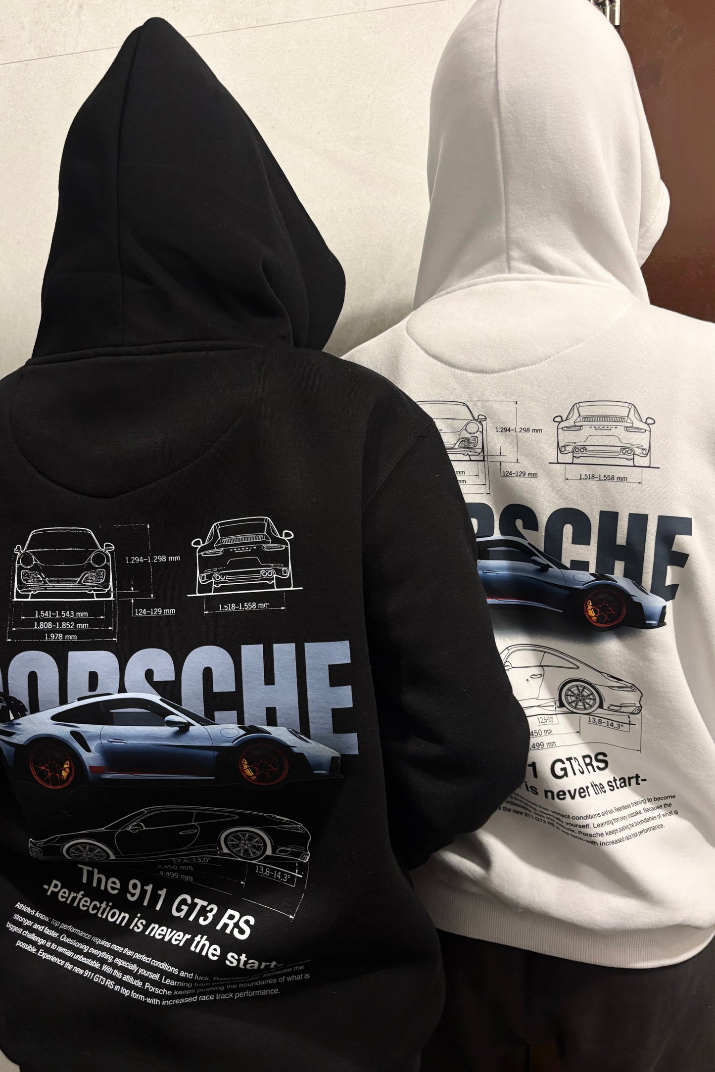 2 Pack: Porsche Back Side Printed Only Hoodies (350 GSM)