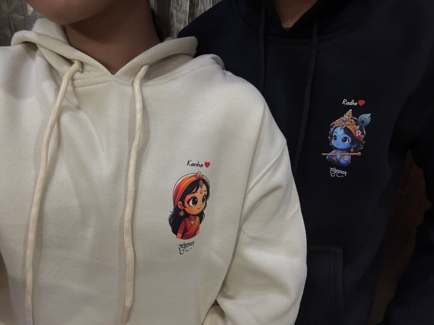 2 Pack: Radha Krishna Matching Hoodies (350 GSM)