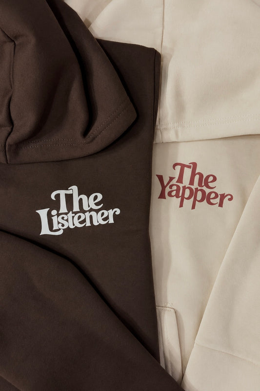 Pack of 2: The Yapper & The Listener(350 GSM) Premium Quality Couple Hoodies