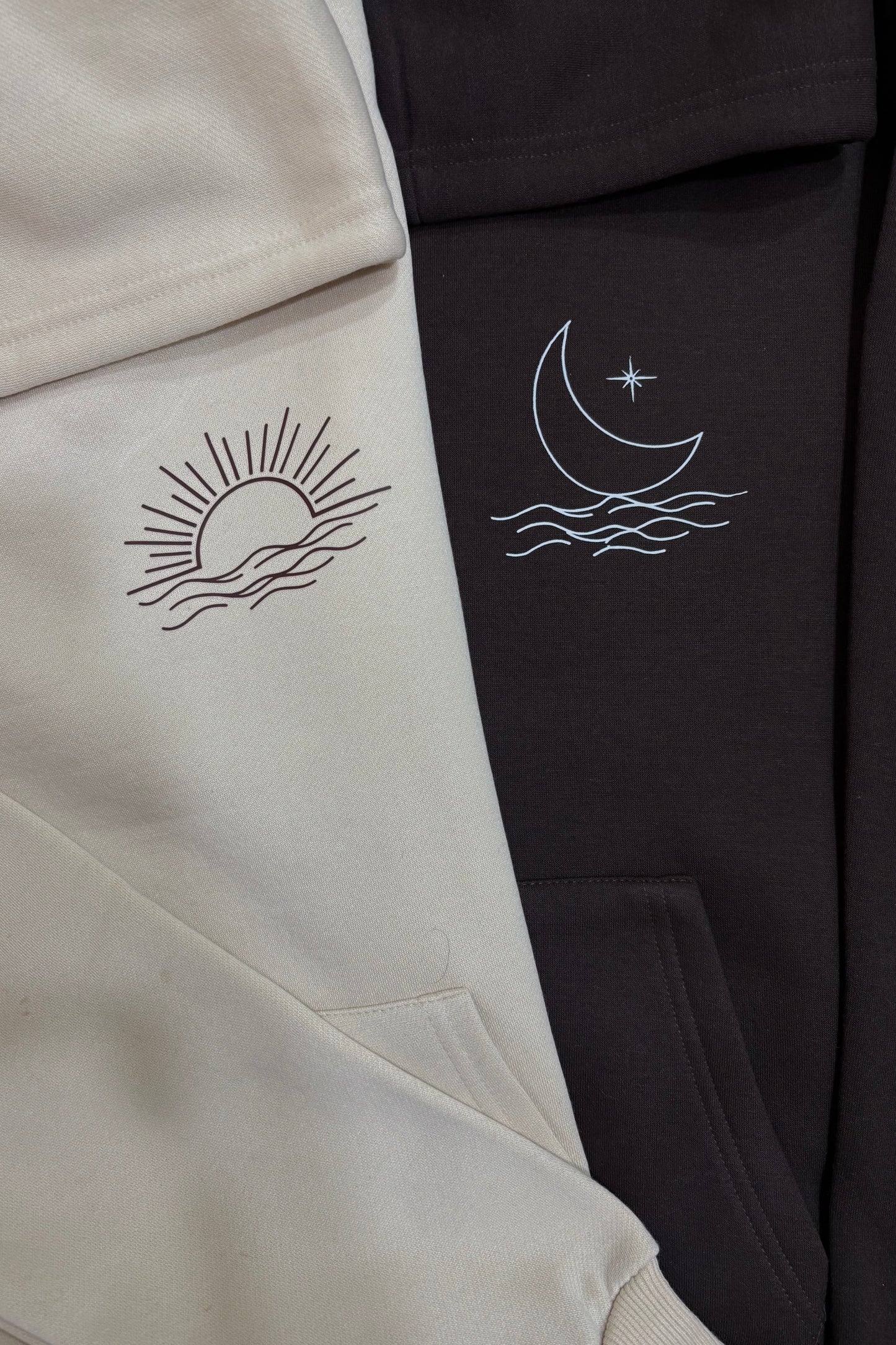 2 Pack: Sun and Moon Couple Hoodies (350 GSM Hoodies)