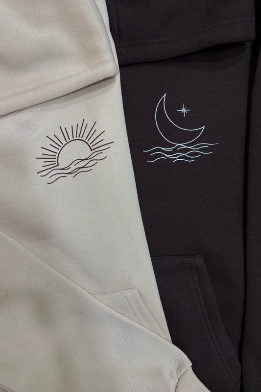 2 Pack: Sun and Moon Couple Hoodies (350 GSM Hoodies)