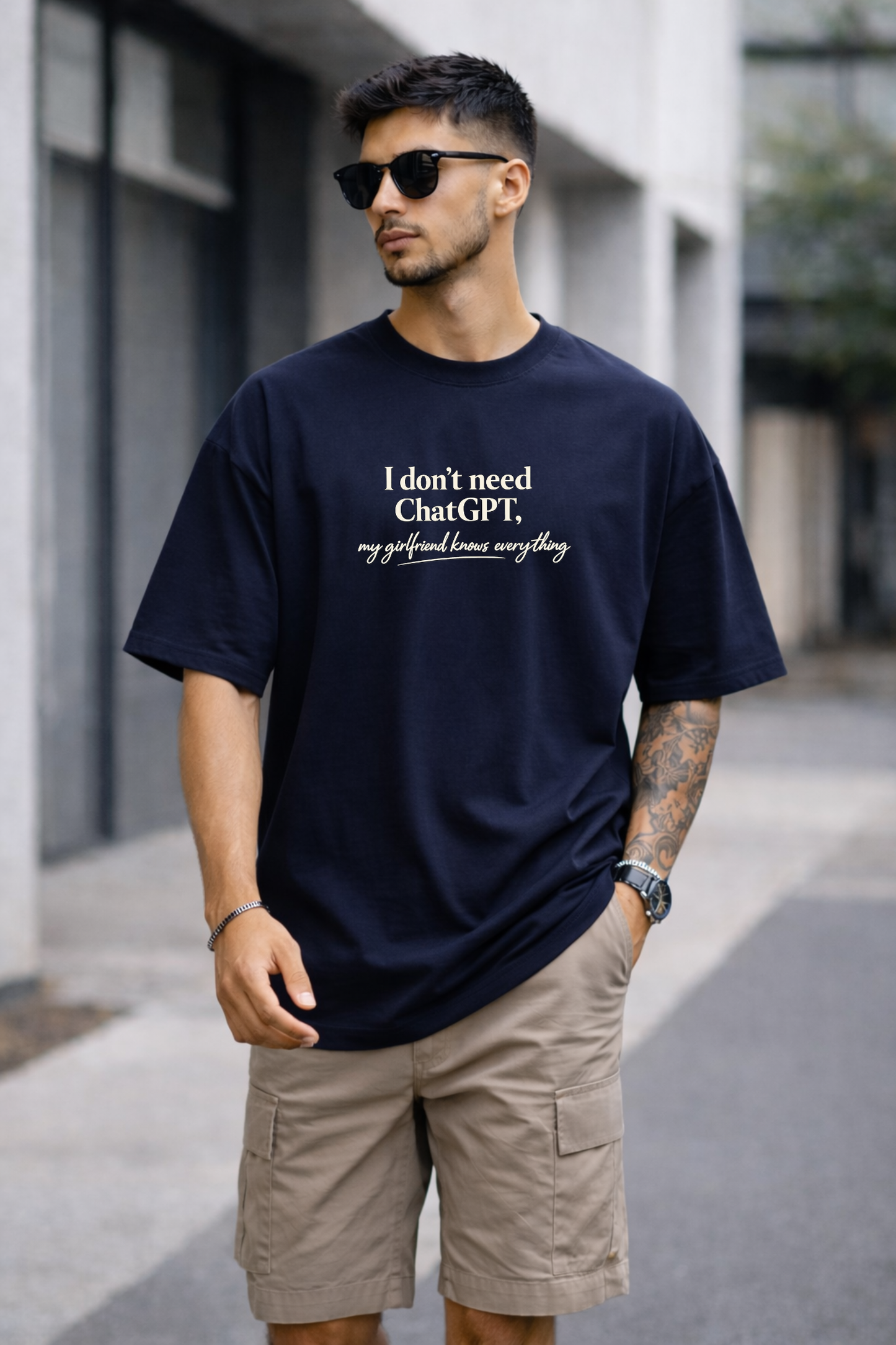 I Don’t Need ChatGPT, My Girlfriend Knows Everything Premium Oversized T-Shirt