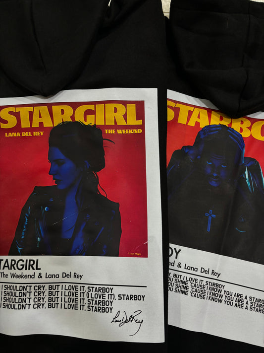2 Pack: Starboy Stargirl Couple Hoodies (Both Side Printed)