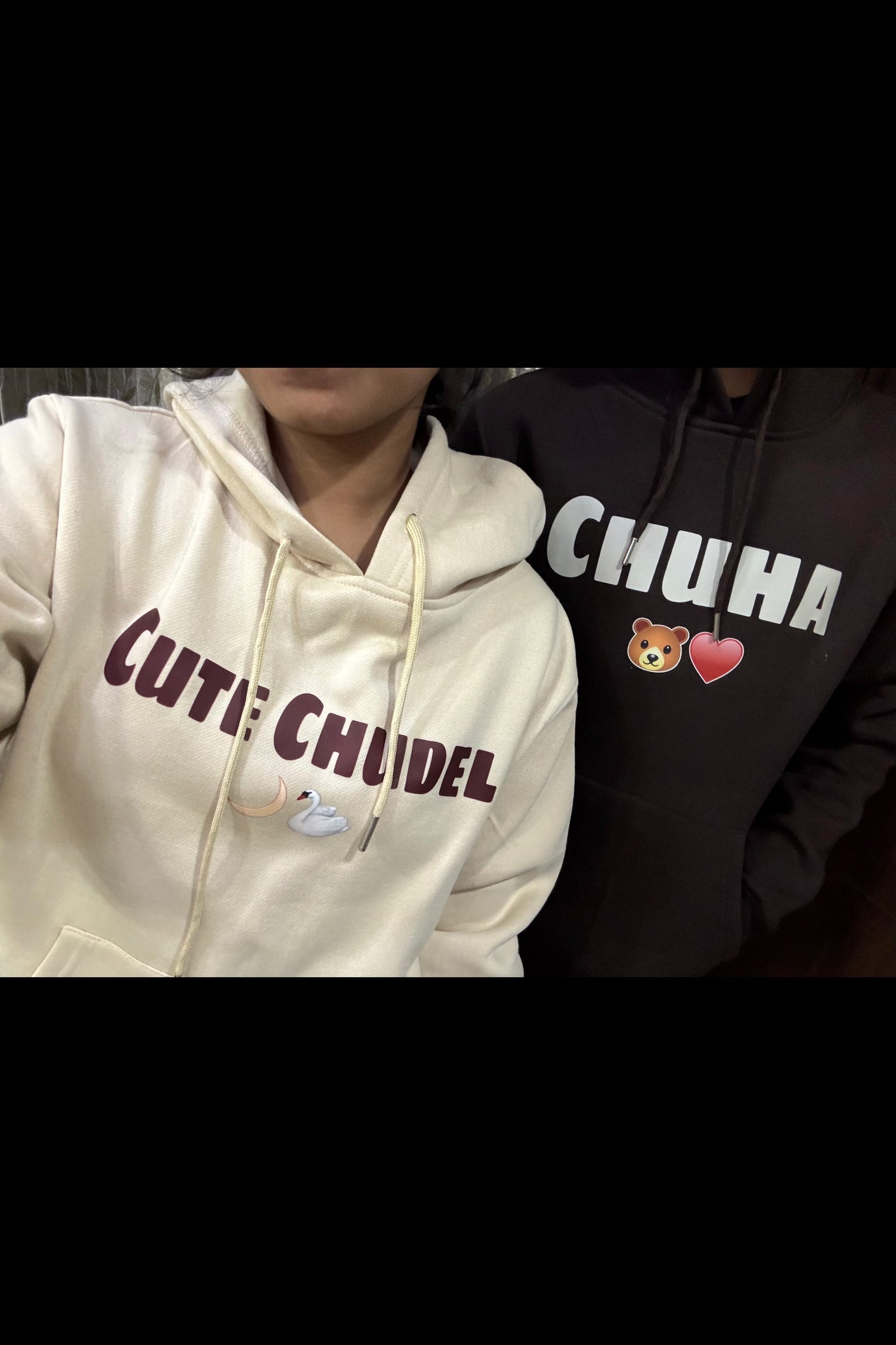 2 Pack: Cute Chudel, Chuha Couple Hoodies (350 GSM)