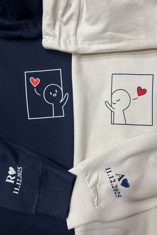 Matching Couple Hoodies (Front & Sleeves Printed)