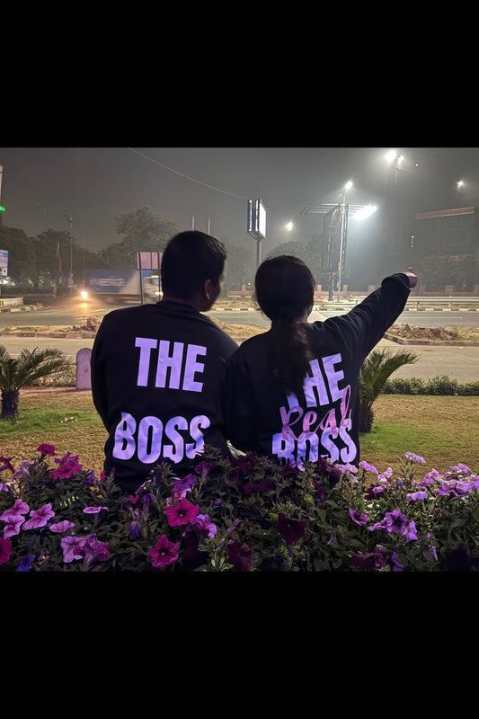 The Boss, The Real Boss Matching Couple Sweatshirts