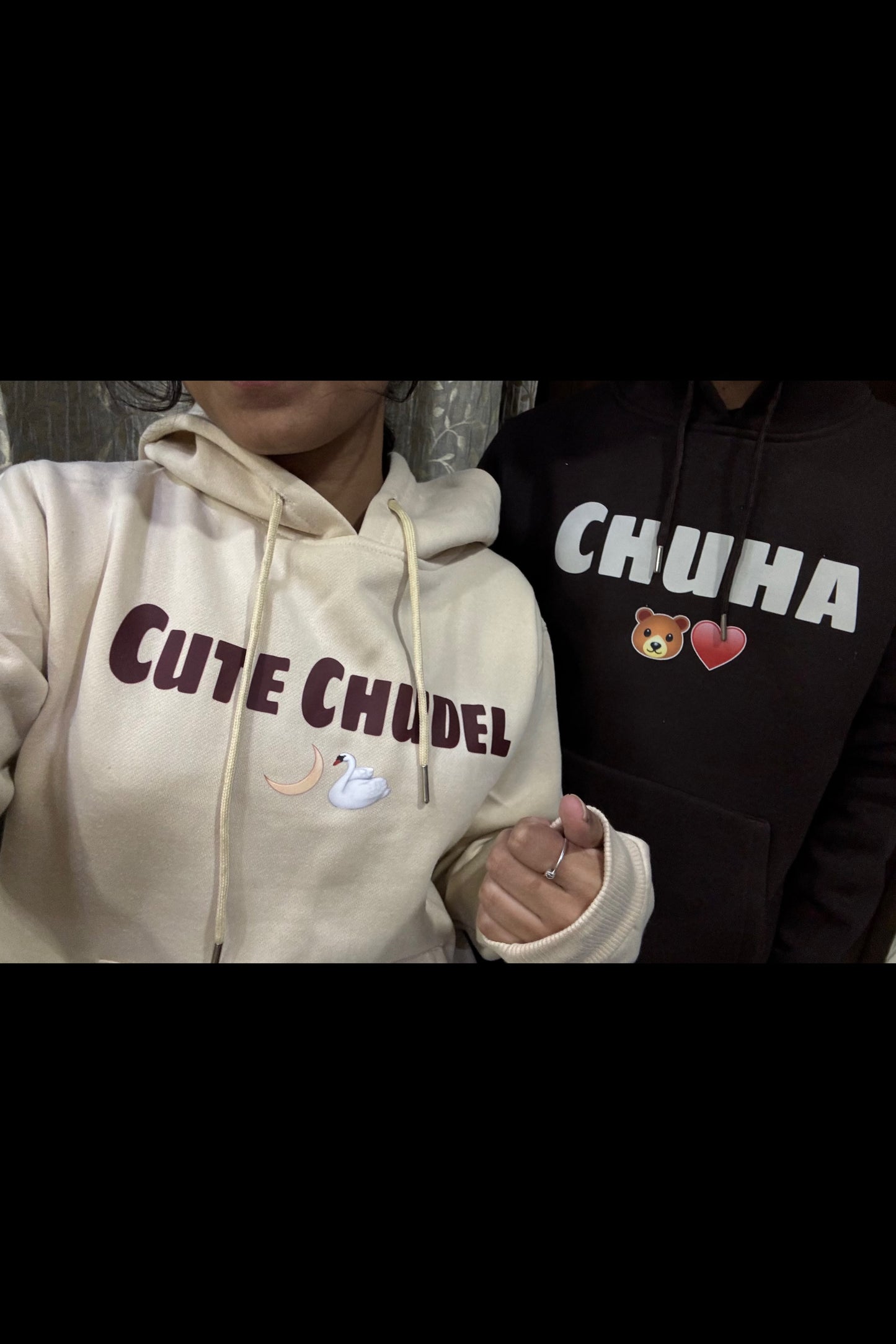 2 Pack: Cute Chudel, Chuha Couple Hoodies (350 GSM)