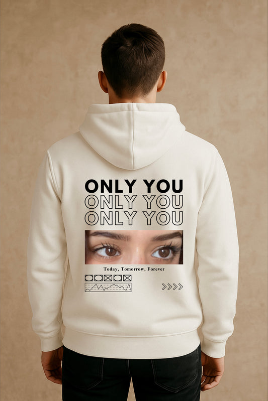 Only You Custom Eye Photo Hoodie - Back Print Only (For Girlfriend/Boyfriend)