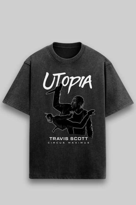 Travis Scott Circus Maximus Acid Wash Oversized Tshirt