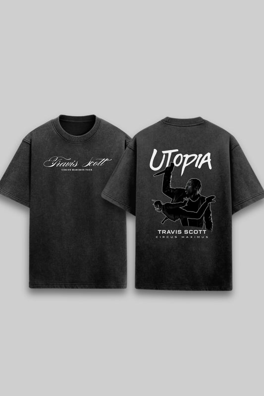 Travis Scott Circus Maximus Acid Wash Unisex Oversized Tshirt