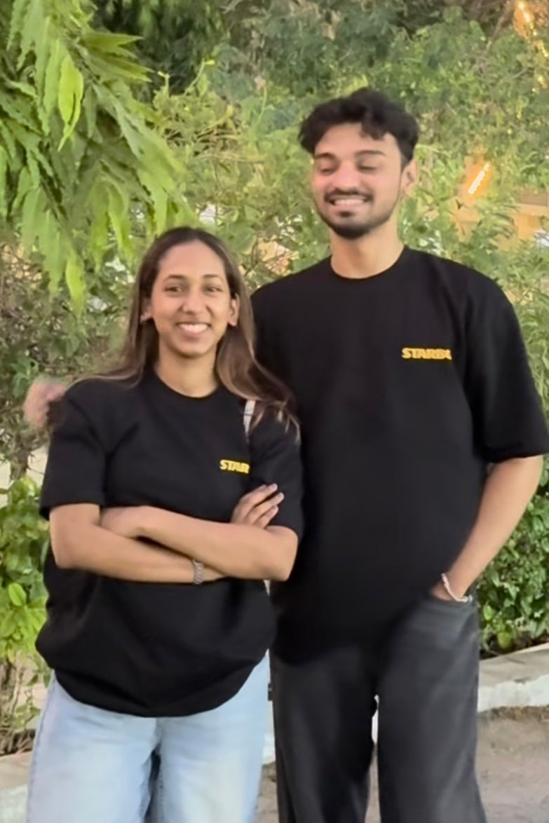 Pack of 2 : Starboy & Stargirl Oversized T shirts (Front & Back Printed)