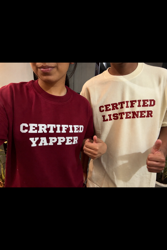 Pack of 2: Certified Yapper & Certified Listener Oversized T shirts