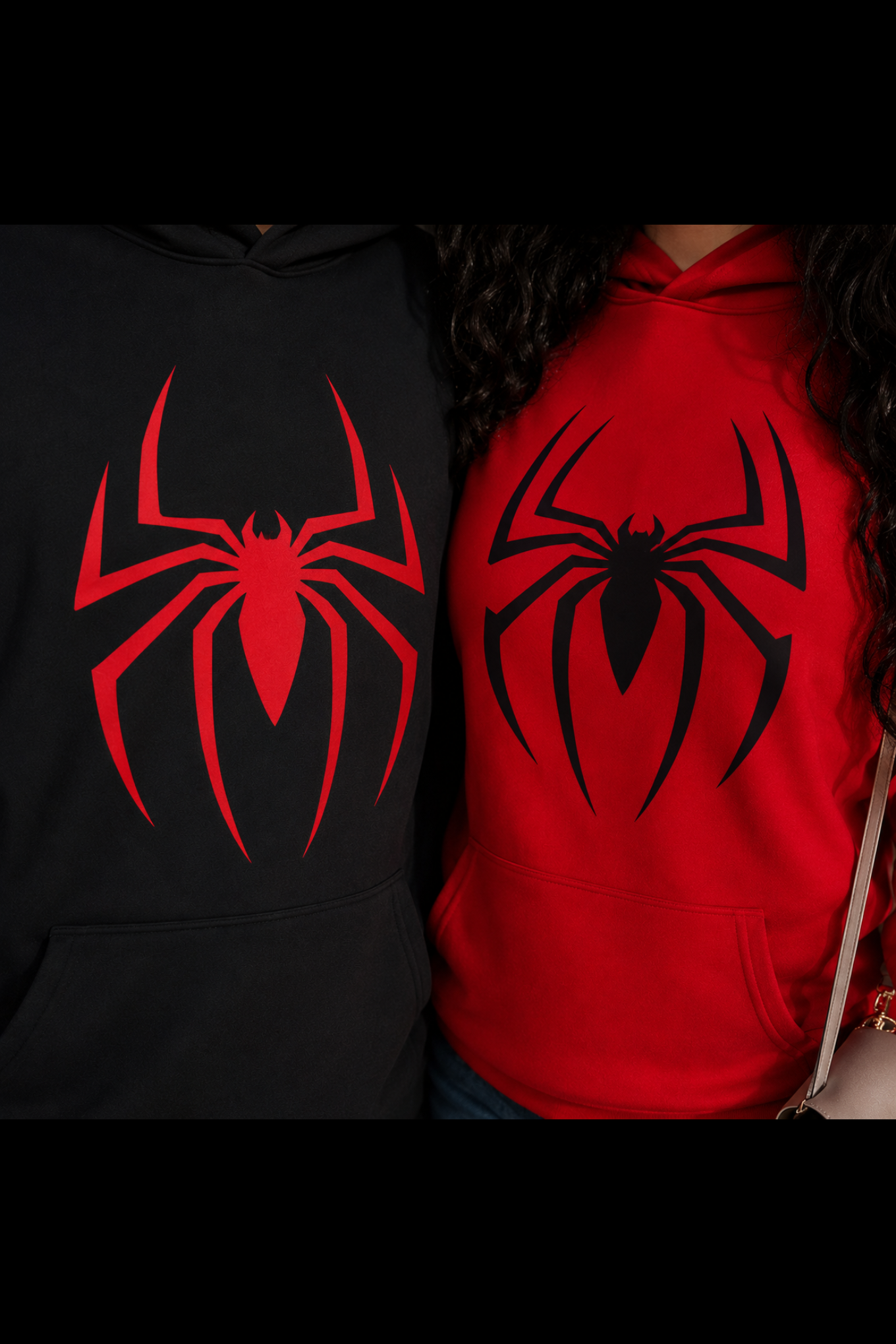 Pack of 2 : Spider Couple Hoodies (Front Printed)