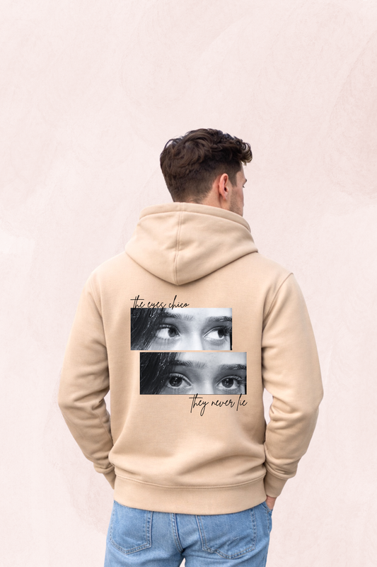 The Eyes Chico, They Never Lie Custom Eye Photo Premium Hoodie - Back Print Only (For Girlfriend/Boyfriend) - 350 GSM