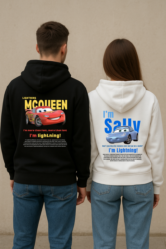 2 Pack: McQueen Sally (Both Side Printed) Unisex Couple Hoodies