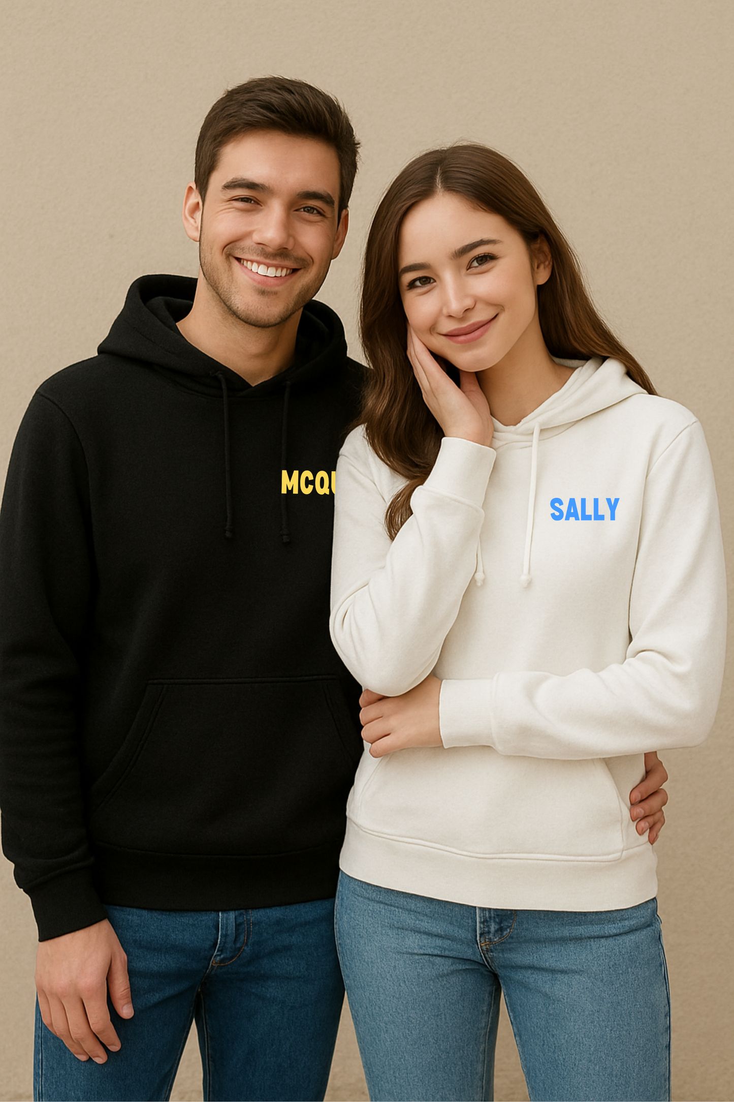 2 Pack: McQueen Sally (Both Side Printed) Unisex Couple Hoodies